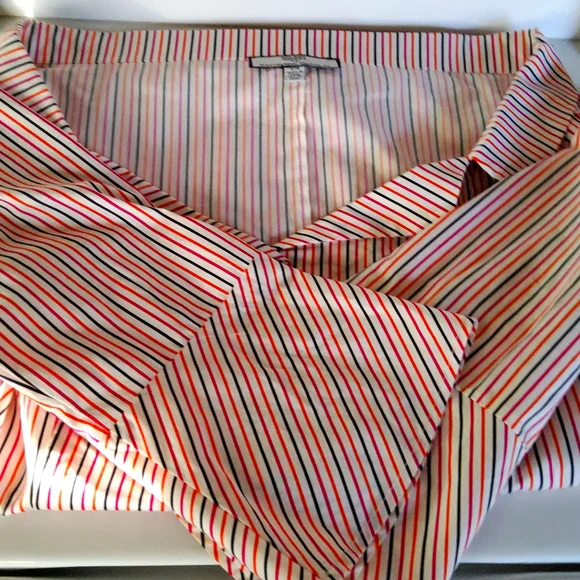 Hilary Radley For Katherine Barclay Striped Blouse Large - Picture 3 of 4
